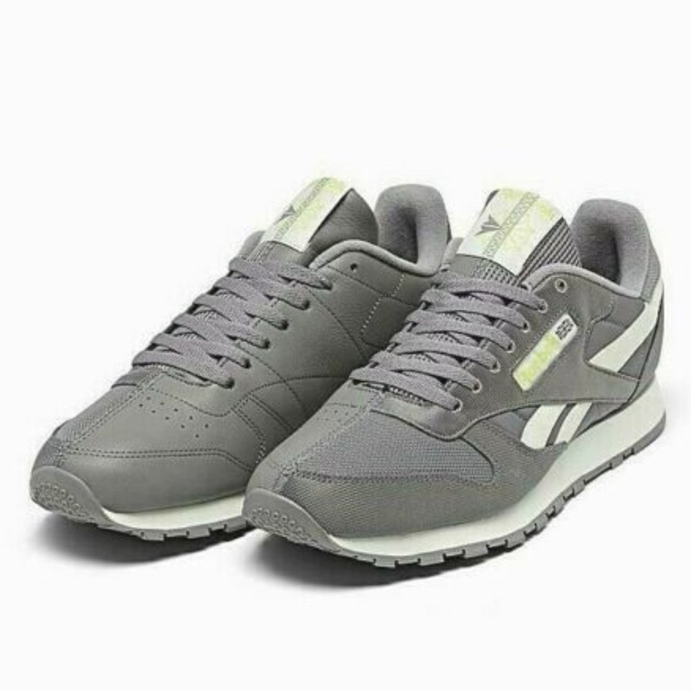 Reebok Men's Leather (Ree) Cycle Snkrs | Grey/White/Yellow Flare | 8.5 M US